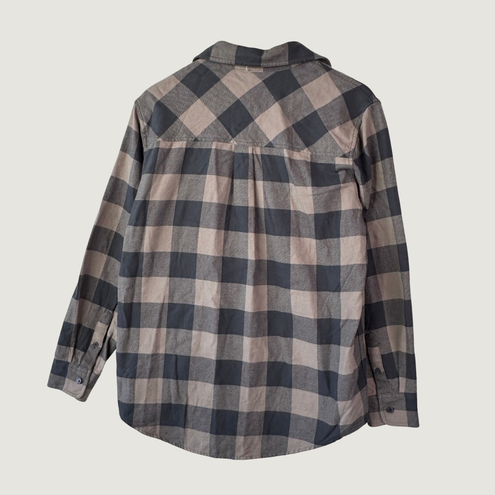 Wilfred Free Plaid Flannel Shirt XS Brown Black‎ Buffalo Check Grunge Gorpcore - Picture 2 of 7